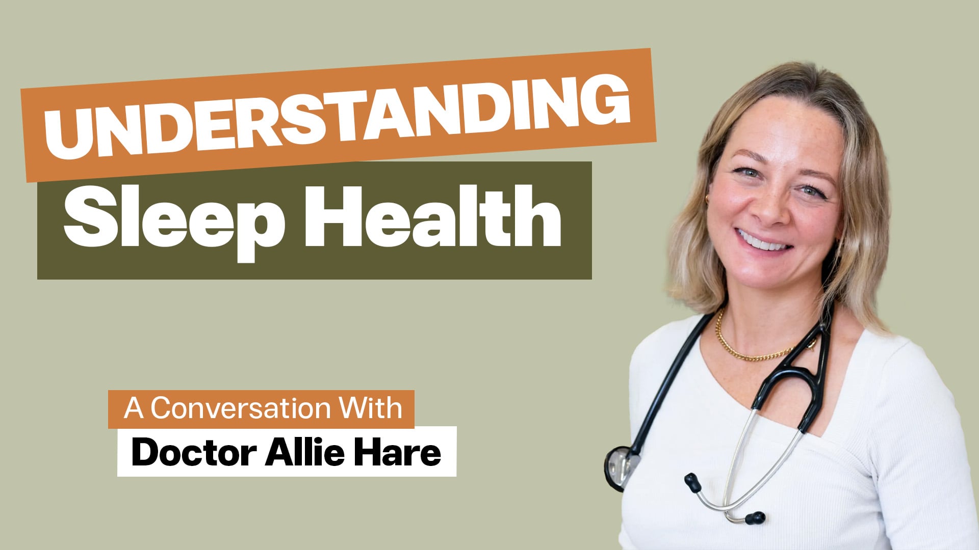 Podcast episode 14 cover featuring Dr Ali Hare with title 'Understanding Sleep Health with Dr Allie Hare