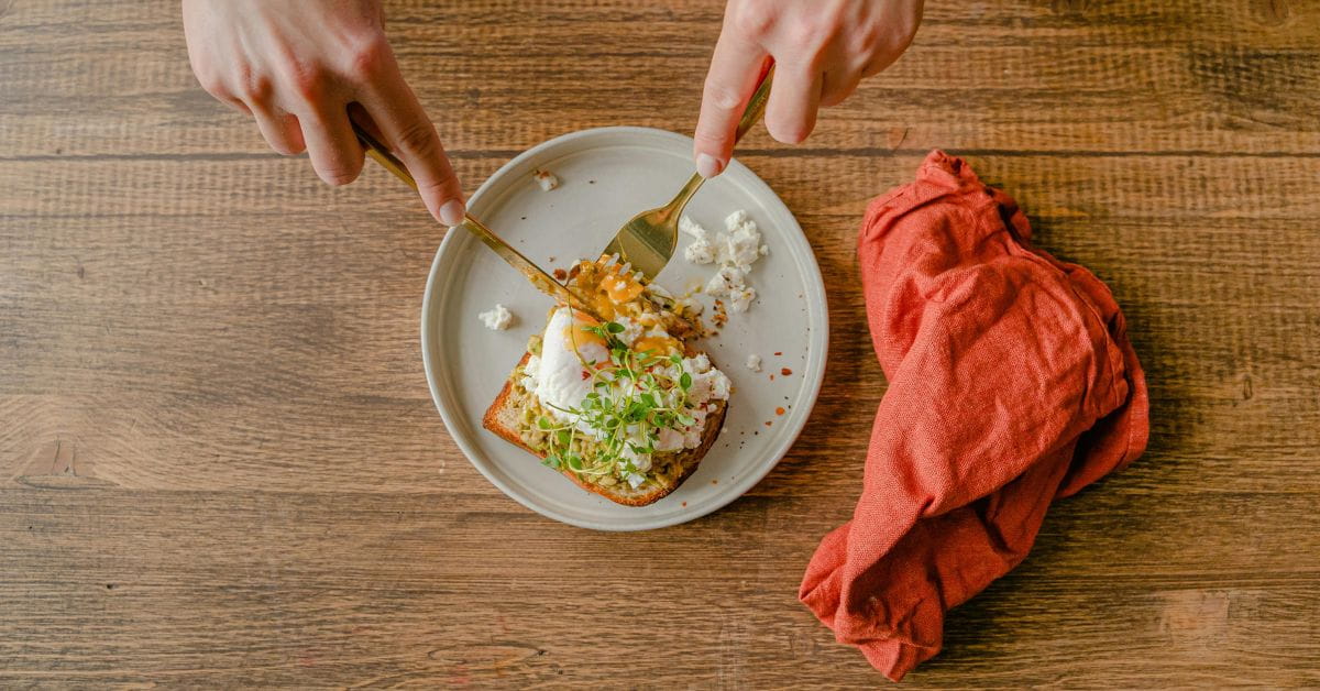 Poached egg and feta on toast, a simple way to add protein to breakfast